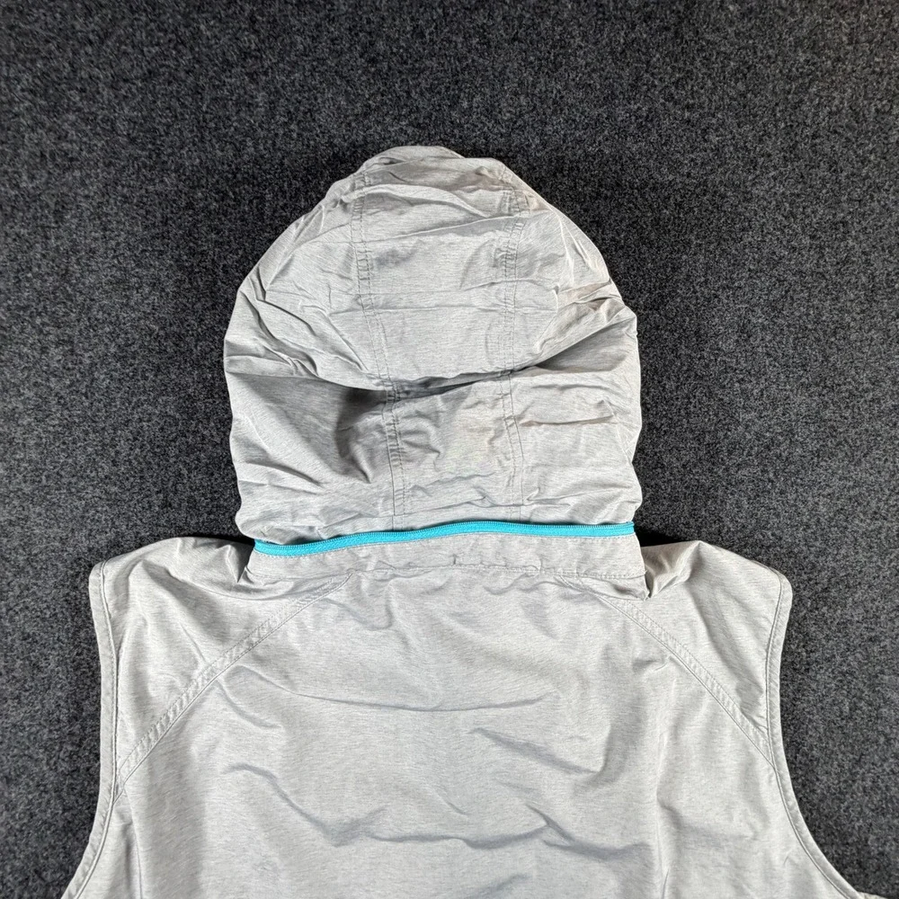 Peter Millar Crown Sport Mens XXL Grey Performance Vest Stowaway Hood Full Zip